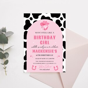 Man I Feel Like A Birthday Girl Party Invitation | Instant Download | Disco Cowgirl Party | Space Cowgirl Birthday | Editable Canva Template