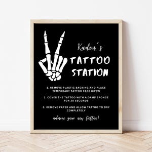 Bad TWO The Bone Birthday Party Tattoo Sign | Instant Download | Skeleton Peace Hand Party Sign | Editable Template |  2nd Birthday Party