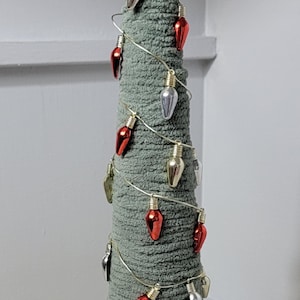 Christmas Yarn Tree, Shelf Accent, Mantel Decor, Tabletop Decor, Childs' Tree, Handmade, Cone Tree, Gift, Christmas Decor, Holiday Tree