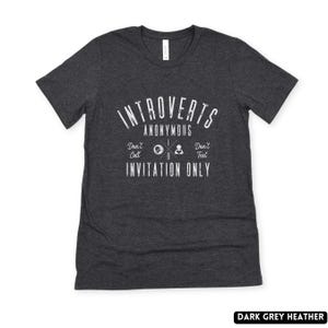 Introverts Anonymous Shirt, Retro Style Anti Social Club Tee, Funny Sarcastic Humor Demotivation, Sarcasm Quote, Gift for Introvert Dark Grey Heather