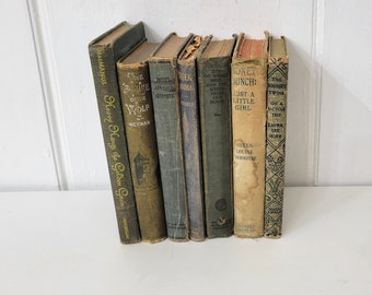 Antique Book Bundle, Book Collection, Collectible Books, Display Books