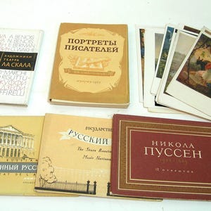 Russian Art Portfolios, Miniature Art Print Postcards, Museum Souvenirs, Set of Six