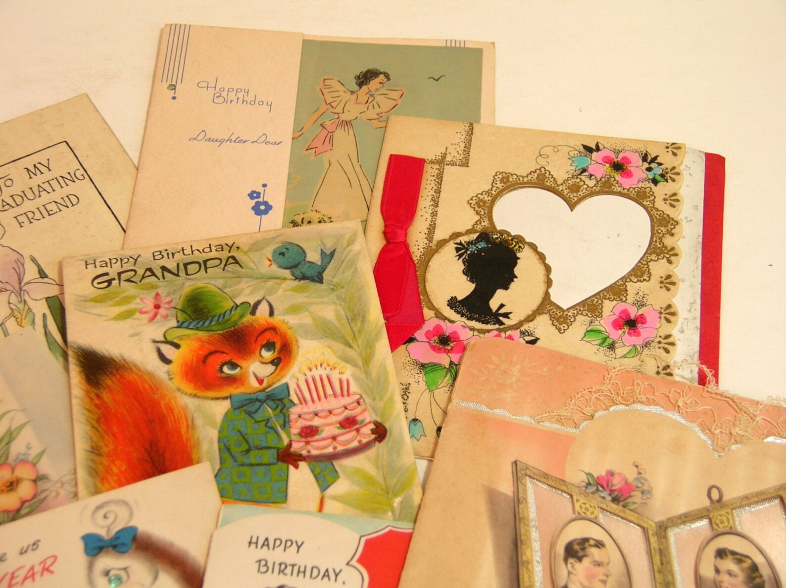 Large Lot Of Vintage Greeting Cards For Crafts Etsy
