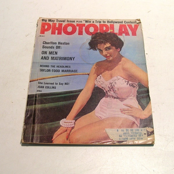 Vintage Photoplay Magazine May 1957 Liz Taylor Cover