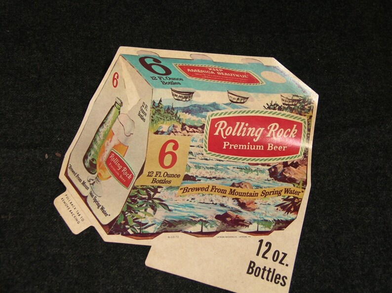 Vintage rolling rock beer label etsy