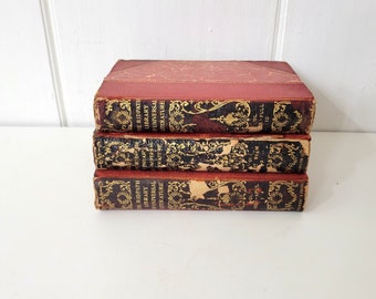 The Redpath Library Antique Books Set of Three Decrepit Rustic Books, Vol. I, III and X