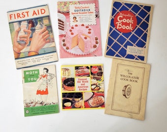 Vintage Advertising Mini Cookbooks, Cleaning and First Aid Booklets