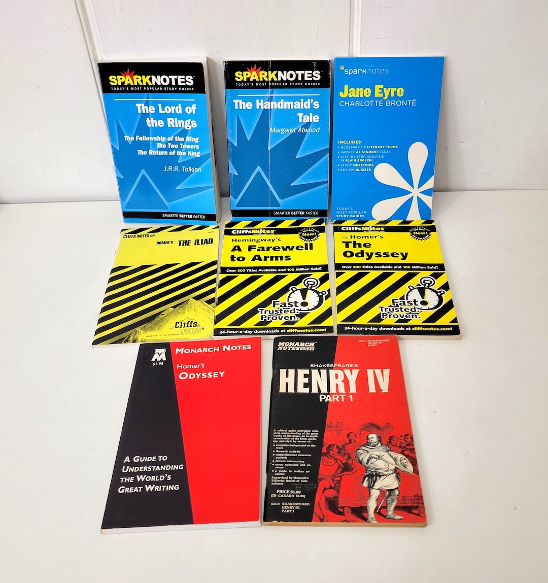 Sparknotes, Monarch Notes and Cliffs Notes Condensed Books Collection