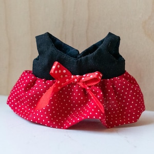 Black + Red Minnie Mouse Inspired Dress for Labubu Plush Pendant Doll Handmade Disney (DRESS ONLY) Ready to Ship