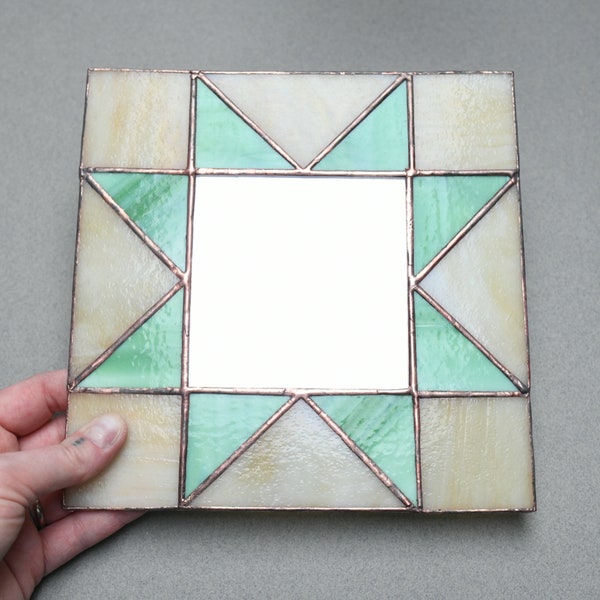 Antique Stained Glass Mirror Etsy