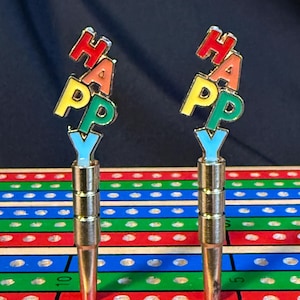 Cribbage Pegs | Crib Pegs | Cribbage | Game Pieces | Coffee | Rainbow | Happy
