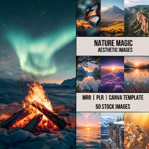 Nature Stock Photos for Elevated Visual Branding | 50 images | Social media images | Canva templates | MRR | PLR