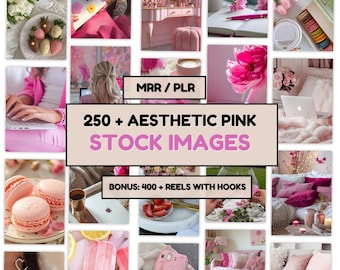 Pink Stock Images | MRR PLR, Social Media Content (Digital Download)