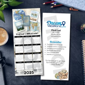 Travel Agent Client Gift Calendar Cards Passport Globe Map Photos 2025 Digital Files