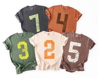 Comfort Colors Custom Football Number Tshirt,Custom Number Shirt,College Football Shirt,Game Day Adult Shirt, Sports Player Lover Gifts