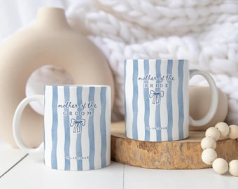 Mother of the Bride Groom Stripes Mug Personalized Wedding Gift Mother In Law Custom Wedding Day Gifts Mother's Day Appreciation Present