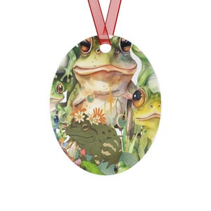 Charming Frog Themed Metal Ornaments for Nature Lovers, Holiday Yule Decor, Gifts, Froggy Tree Decorations, Whimsical Fro g Home Accents