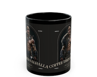 Coffee The Valhalla Coffee Mug, Viking Warrior Design, 11oz & 15oz, Norse Mythology Gift for Him, Mancave Coffee Lover Present