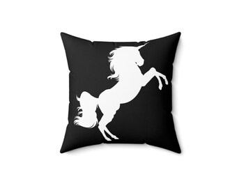 Magical Unicorn Decorative Pillow, History of the Unicorn Enchanted Home Decor, Gift for Unicorn Lovers, Cozy Accent for Living Room