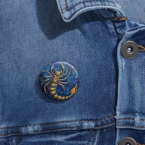 Custom Scorpio Pin Buttons, Celestial Astrology Pins, Unique Gifts for Zodiac Lovers, Birthday, Astrology, Astrological Accessories,