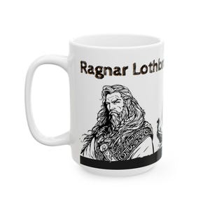 Viking Legend: Ragnar Lothbrok Ceramic Mug, Perfect Gift for History Buffs, Norse Mythology, Home Decor, Coffee Lover&#39;s Collection,