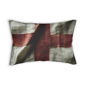 Vintage England Flag Lumbar Pillow, Cozy Home Decor, Great for British Celebration, Gift for England Fans, Patriotic Throw Pillow