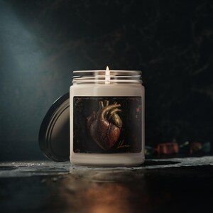 Artistic Anatomical Heart Scented Soy Candle | Warm Home Decor, Unique Gifts, Heart-Themed Decor, Special Occasions, Plus Handmade