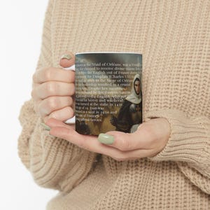 Joan of Arc Inspirational Ceramic Mug, Unique Gift for History Lovers, Perfect for Coffee and Tea Enthusiasts, Educational Art, Motivational