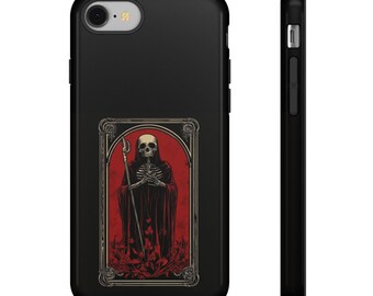 iPhone & Google ゴシック スカル フォンケース、エッジの効いたフォンカバー、iPhone や Google 用タフケース、ホラーファン、ダークな美的アクセサリー