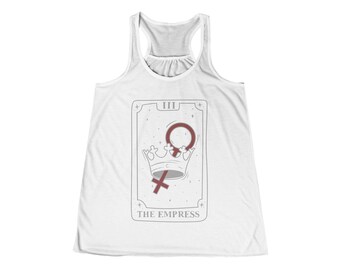 Empress Tarot Women's Flowy Racerback Tank Top, The Empress Tarot Design, Bohemian Style, Summer Wear, Gift for Her, Festival Top