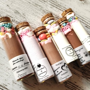 Wedding Hot Chocolate Favors for Guests, Thank You Favors, Personalized Favors, Wedding Favors, XL Glass Tube Hot Cocoa Wedding Favors