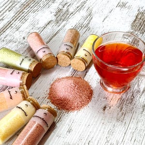 Fruit Flavored Drink Powder Gifts, Pomegranate Mango Strawberry Cherry Pineapple Flavor Tea, Flavor Drink Powder in Large Test Tube