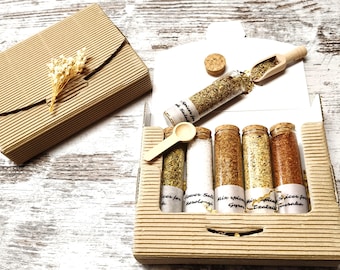 Spice Mix for Tzatziki, Moussaka, Gyros, Fish, Greek Salad, Flower Salt Mesolongi, Spice Gift Set for Greek Recipes, Easter Gift Set