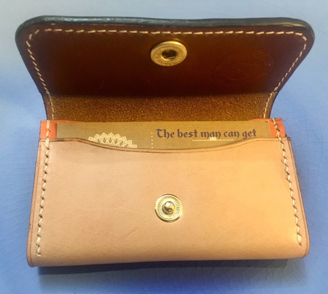 Business Card Wallet Men's Leather Wallet ID Wallet for Etsy