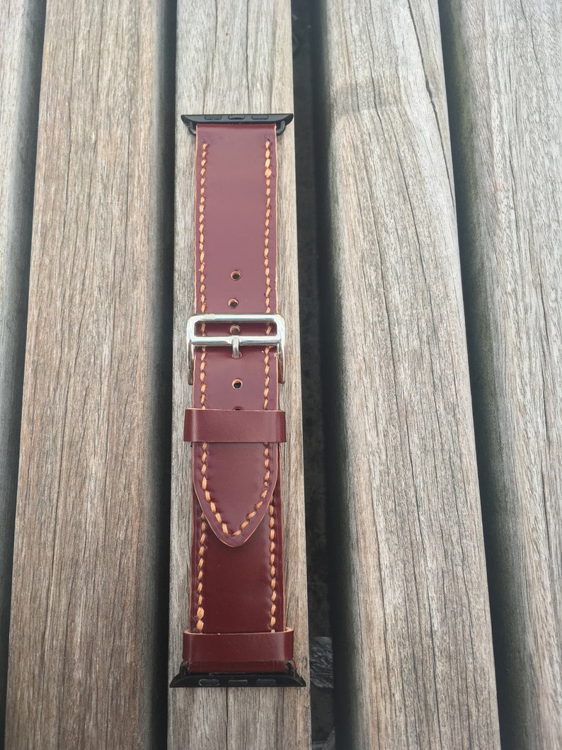 Cordovan Leather Apple Watch Strap Fit for Watch Size 44 & 42 Etsy