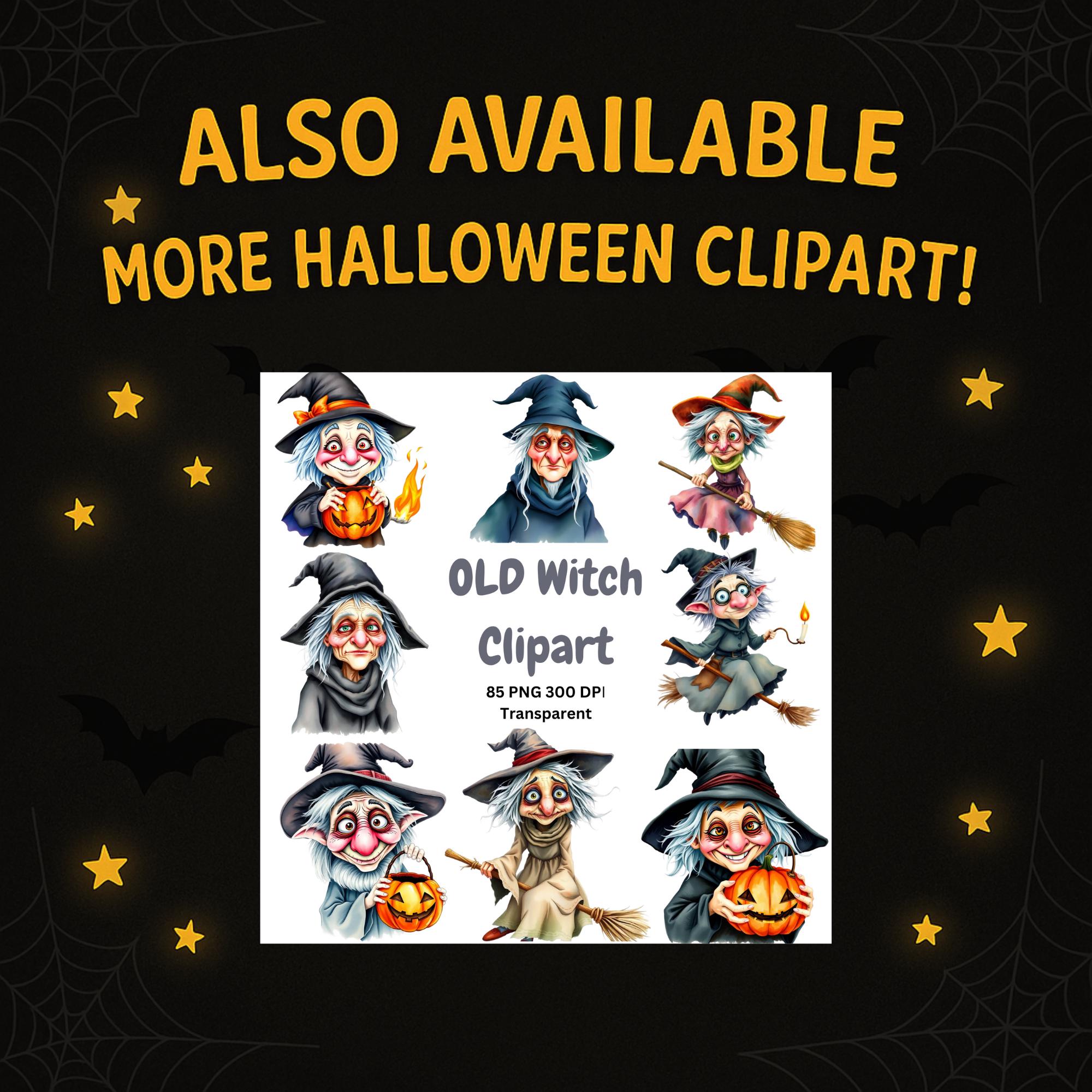 Halloween Witch Clipart PNG Bundle gallery preview