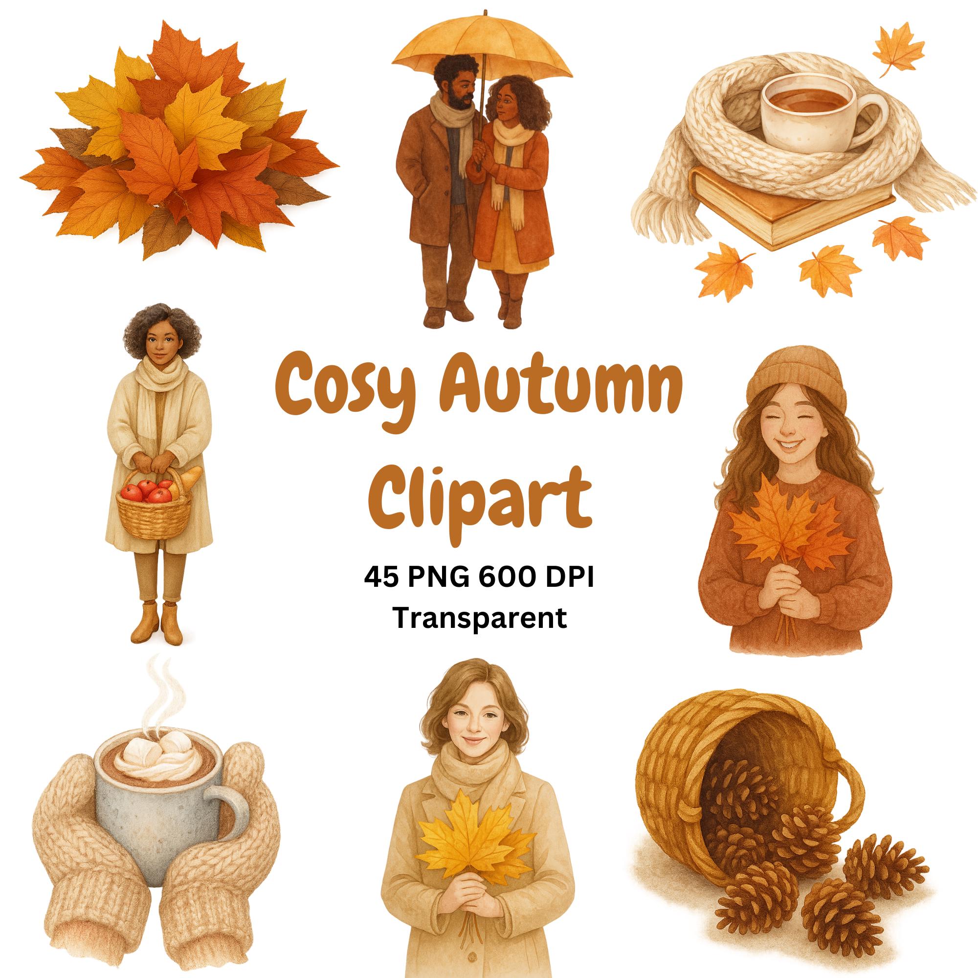 Halloween Pumpkin Clipart PNG Bundle main preview with transparent PNG graphics