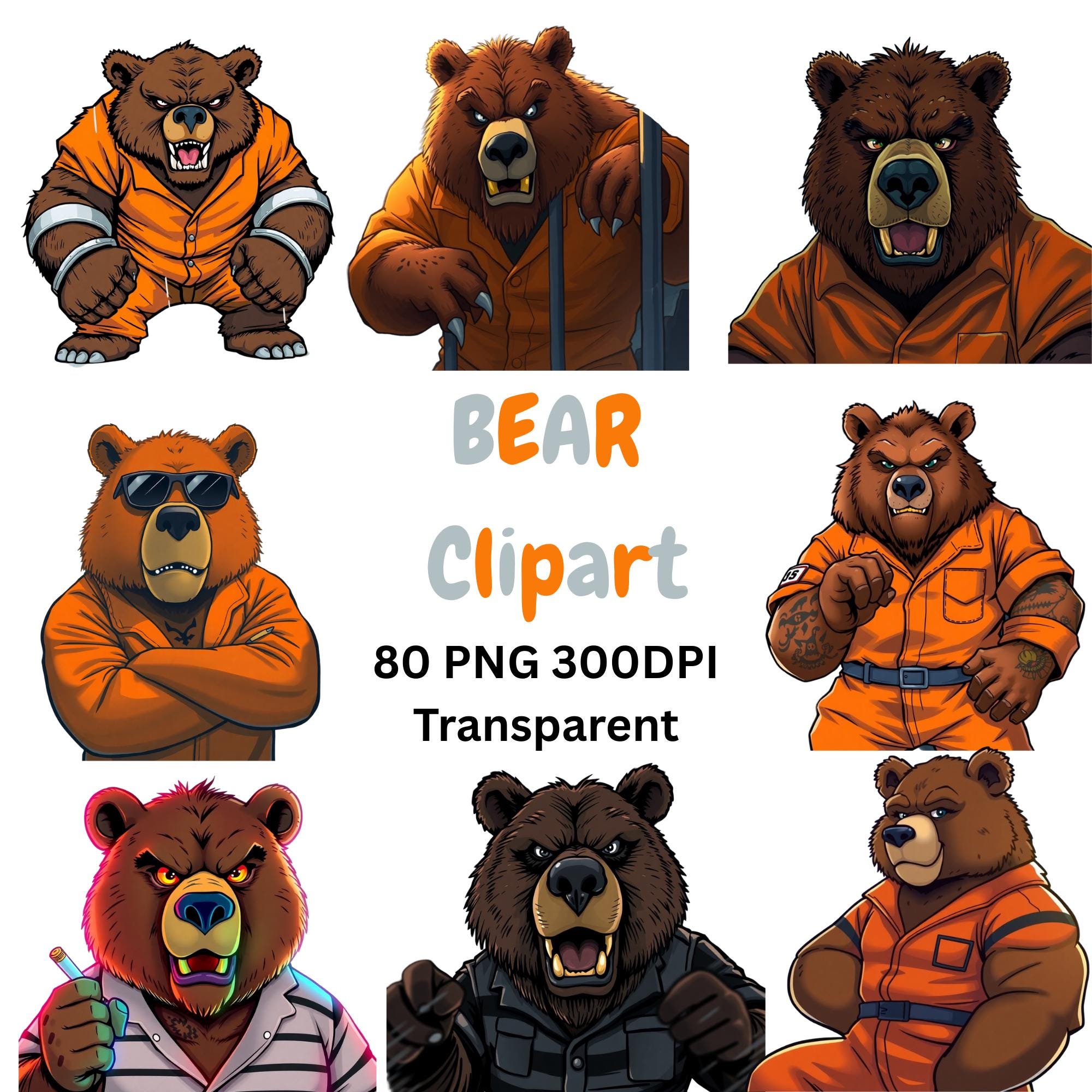 Digital Clipart PNG Bundle main preview with transparent PNG graphics