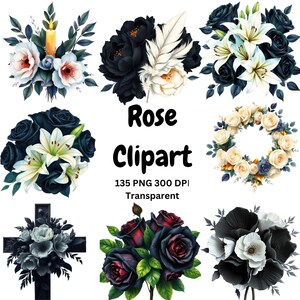 Fleurs pastel sombres et maussades png - Téléchargement numérique | Art IA floral | Art botanique | Décoration intérieure et murale | Papier peint floral esthétique | Imprimable
