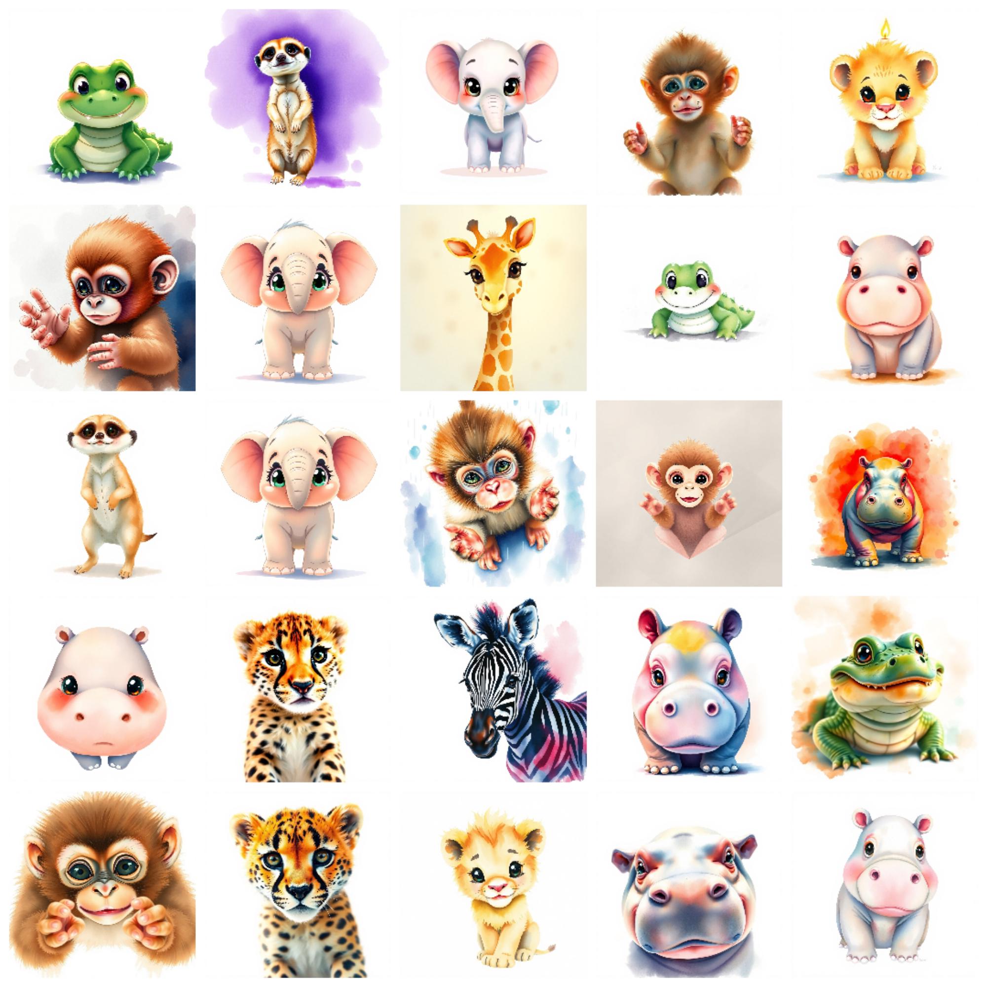 Safari Animals Clipart PNG Bundle gallery preview