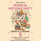 Produktansicht von Unicorn Birthday Clipart PNG Bundle – Bild 2