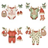 Produktansicht von Baby First Christmas Clipart PNG Bundle – Bild 10