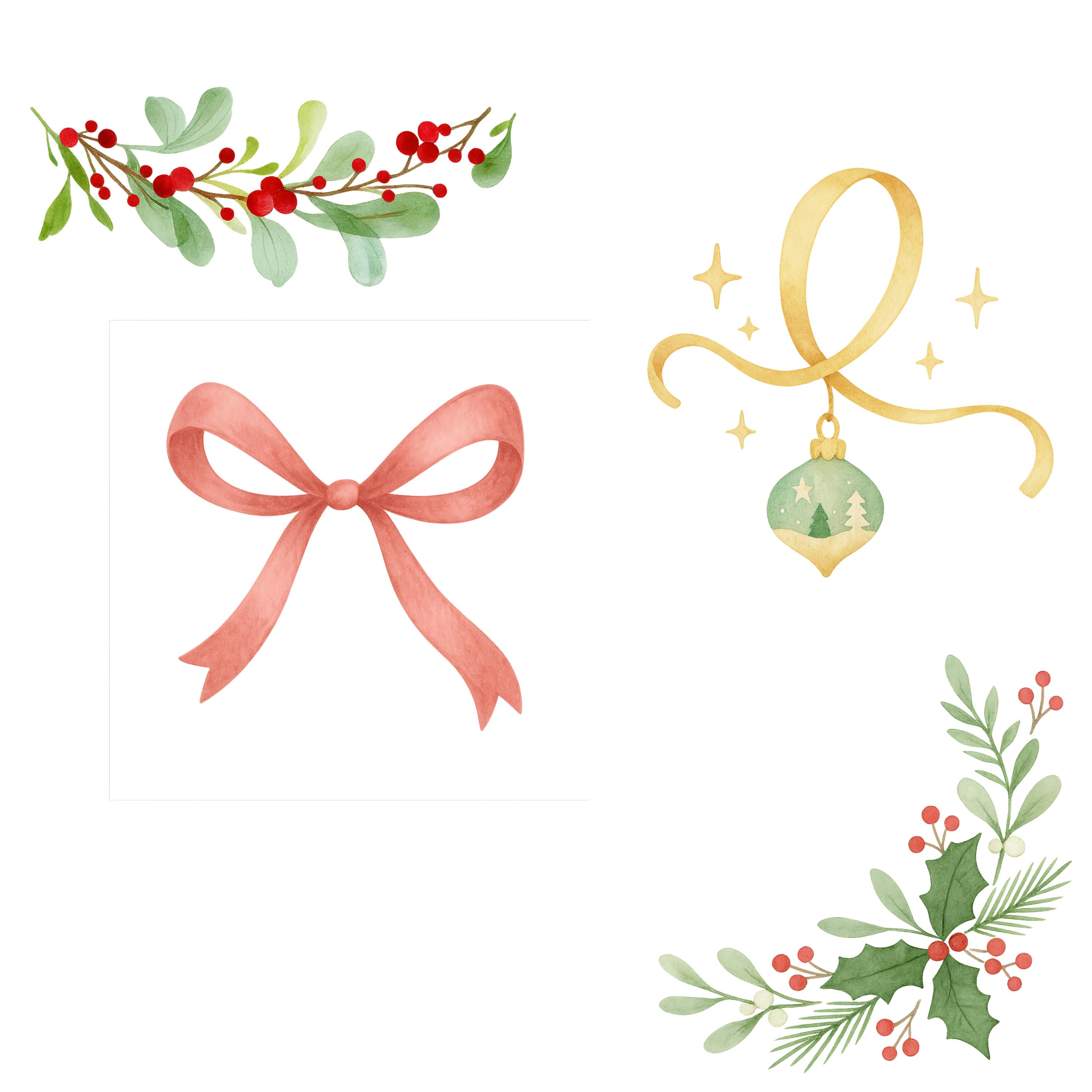 Christmas Clipart PNG Bundle for stickers and digital products