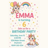 Produktansicht von Unicorn Birthday Clipart PNG Bundle – Bild 3