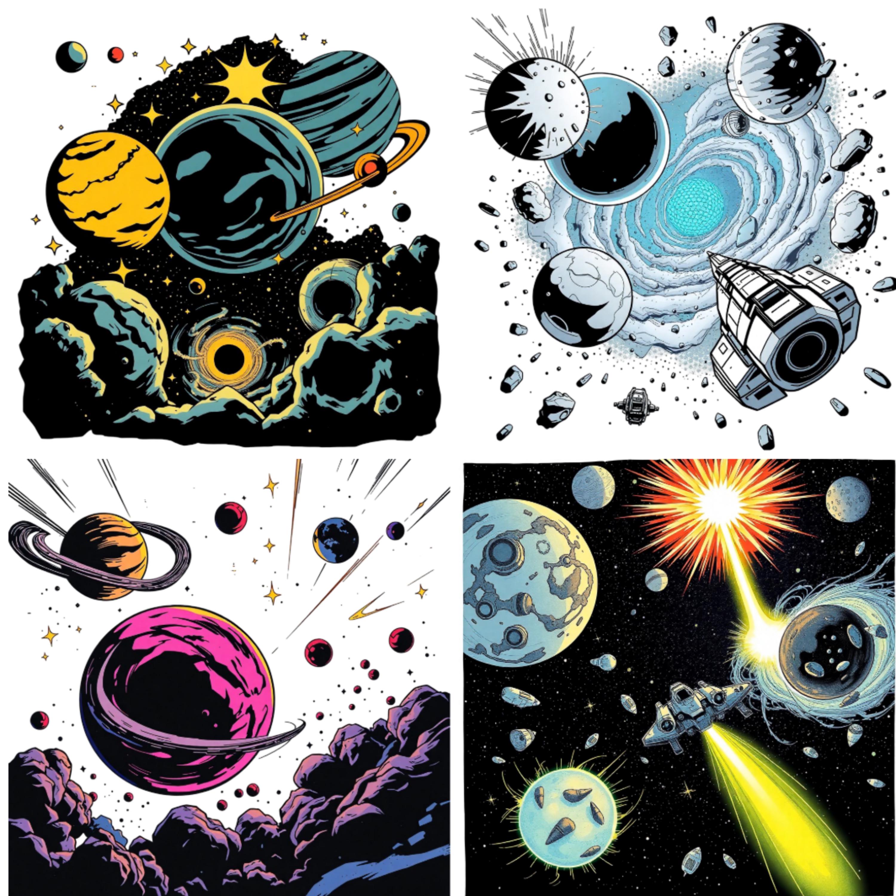 Galaxy Clipart PNG Bundle for Canva and small business designs
