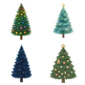 Produktansicht von Christmas Tree Clipart PNG Bundle – Bild 5