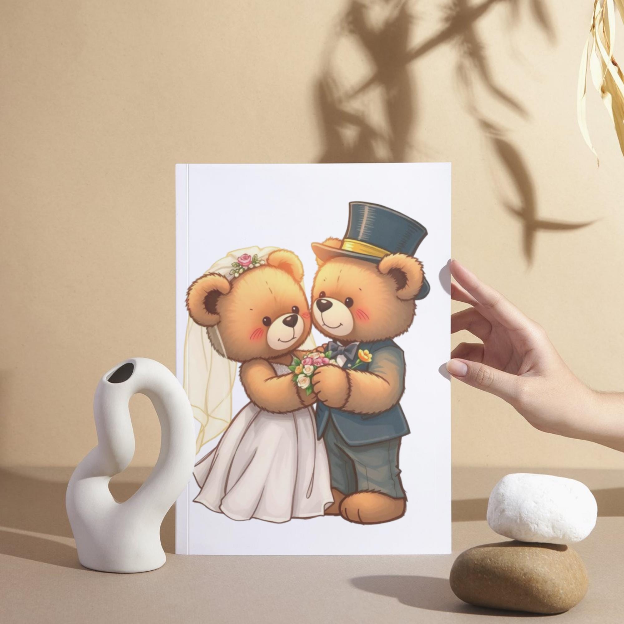 Teddy Bear Wedding Clipart PNG Bundle for Canva and small business designs