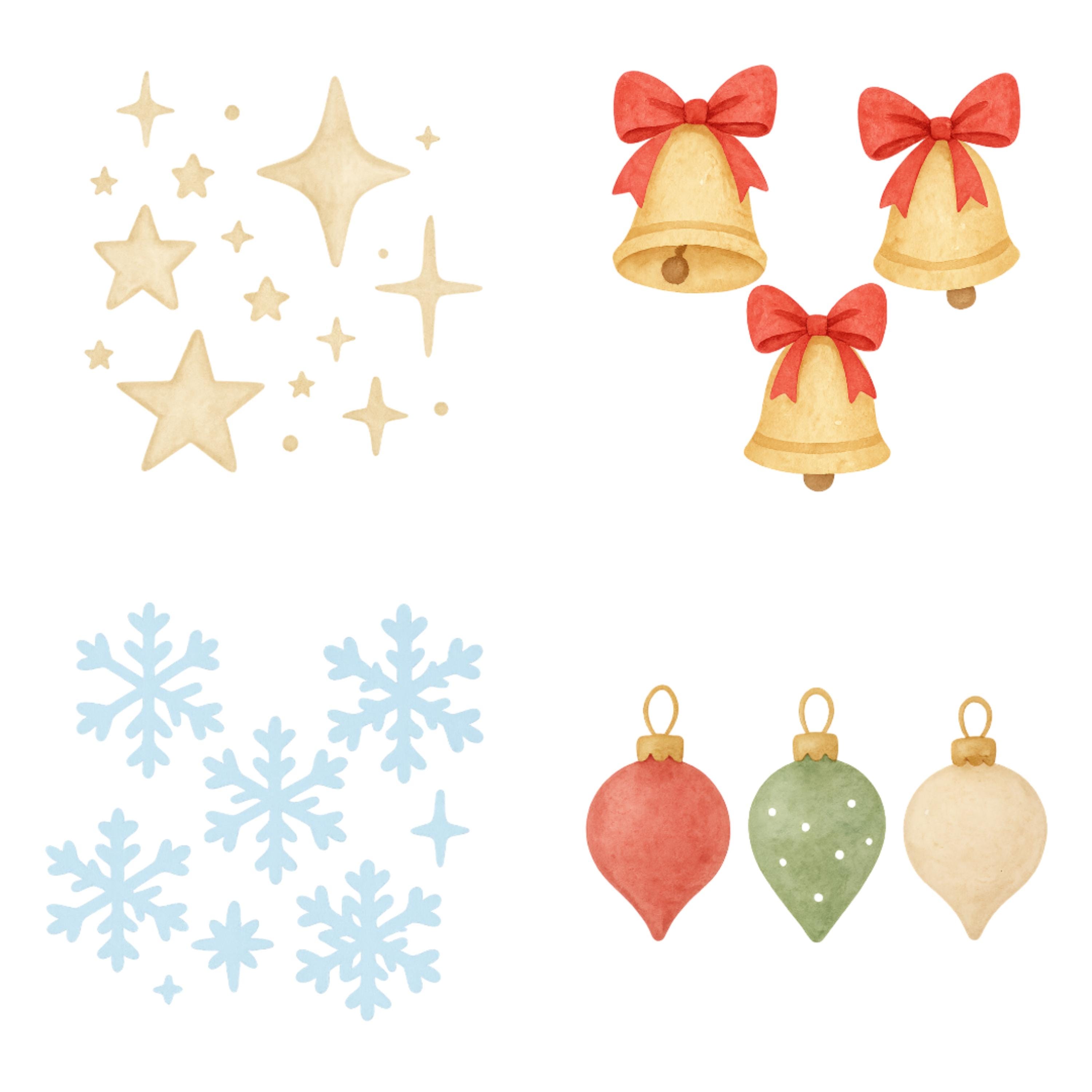 Christmas Clipart PNG Bundle for Canva and small business designs