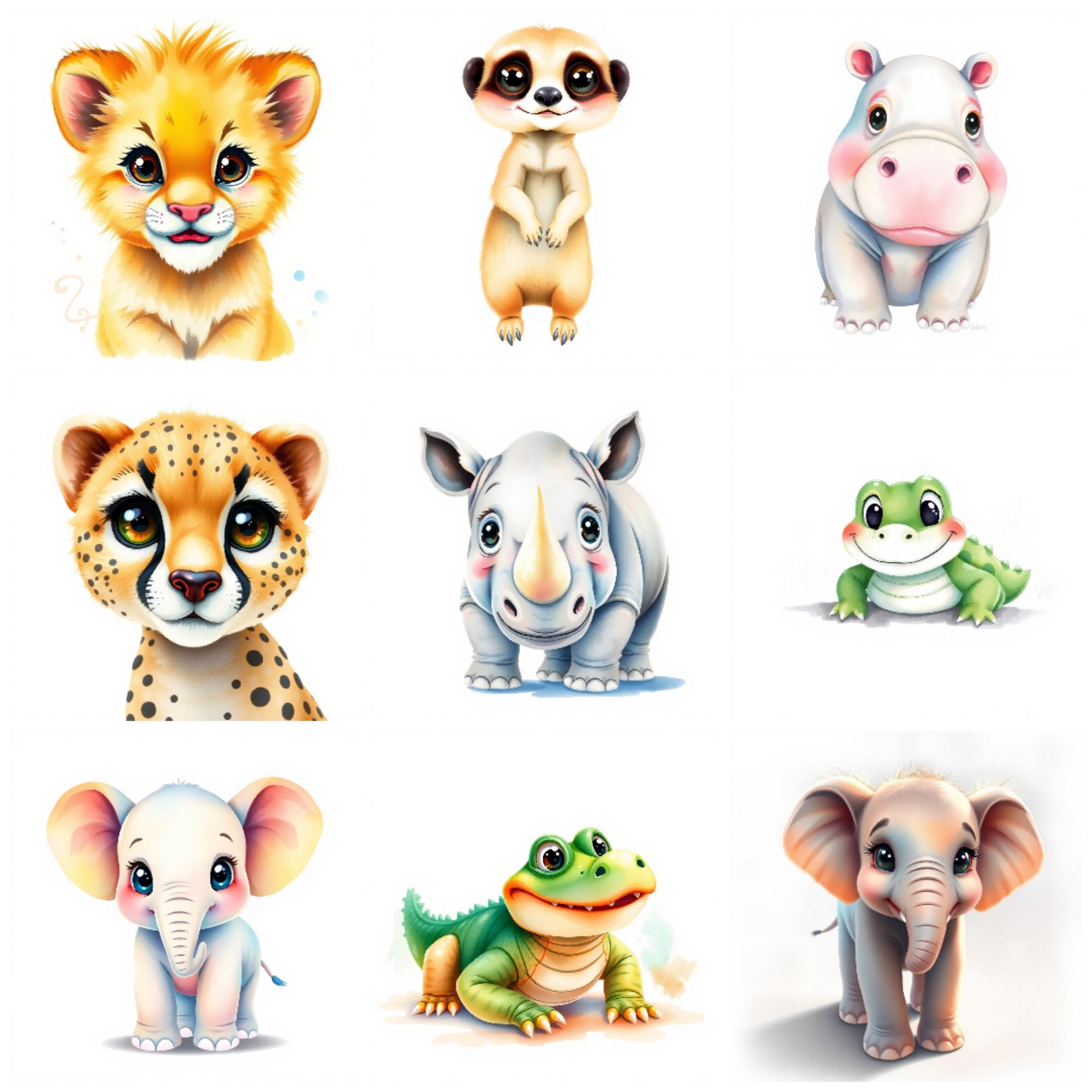 Safari Animals Clipart PNG Bundle gallery preview