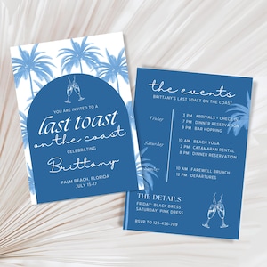 Last Toast on the Coast Junggesellinnenabschied Reiseplan | Bearbeitbarer Sofortiger Download
